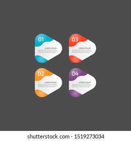 Modern Infographic template in four steps for Business. Multi-color design vector can be used for workflow layout, diagram, annual report, web design. Concept element with 4 options or processses.