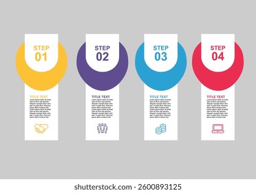 Modern Infographic Template with four steps