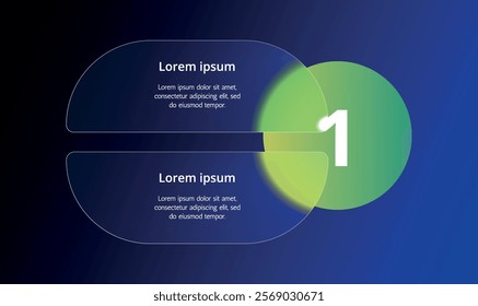 Modern infographic template with glass, gradient bubbles and minimalist design elements. Perfect for presentations, business processes, marketing strategies and data visualization