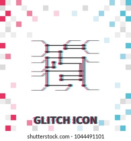 Modern infographic template  glitch effect vector icon.