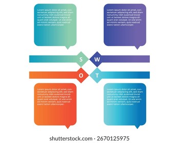 Plantilla infográfica moderna con Formas de cabeza humana, burbujas de discurso y Elementos de tecnología digital. Diseño de Vector degradado en colores azul, verde, púrpura y naranja. Perfecto para el trabajo