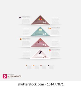 Modern infographic template with icons for business design, ribbons. Can be used for banners, cards, paper designs, website layouts, diagrams and presentations. Vector eps10 illustration.