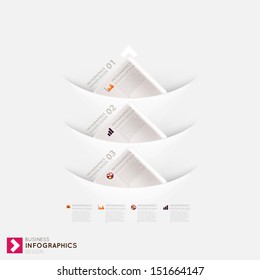 Modern infographic template with icons for business design, ribbons. Can be used for banners, cards, paper designs, website layouts, diagrams and presentations. Vector eps10 illustration.