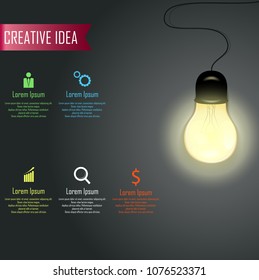 Modern infographic template with light bulb