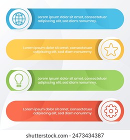 Modern infographic template with simple style and colorful gradients