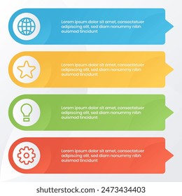 Modern infographic template with simple style and colorful gradients