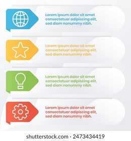 Modern infographic template with simple style and colorful gradients