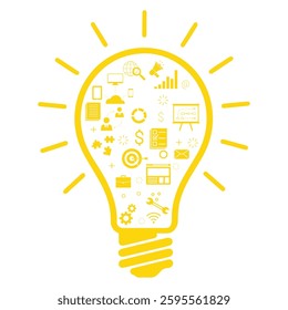 Modern infographic template. social media icons form the shape of the light bulb design.