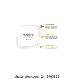 Modern infographic template with three step, option, circle. vector illustration.