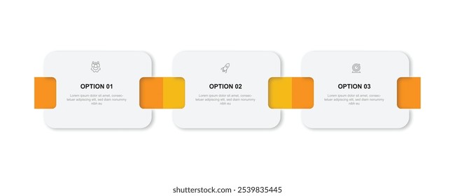 Plantilla infográfica moderna. El flujo de trabajo de línea de tiempo con proceso de 3 pasos se puede utilizar para la presentación de Anuncios y la información comercial 