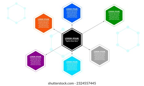 Modern infographic template. Vector design. Hexagon concept
