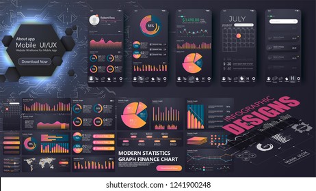 A modern infographic template for a website or mobile application.Information Graphics elements for UI UX design. mobile app and website development. Easy to edit and customize.Vector illustration