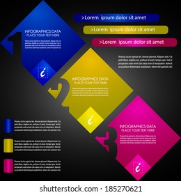 Modern infographic three steps option 