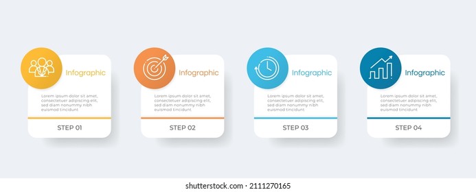 Modern infographic timeline four steps