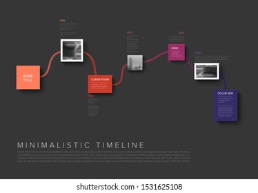 Modern Infographic timeline report template - dark version