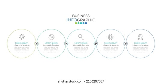 Modern infographic Timeline template can be used for workflow layout, diagram, number options, web design. Infographic business concept with 5 option, parts, steps or processes.