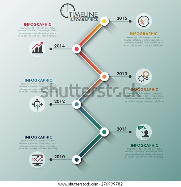 Modern Infographic Timeline White Circles Lines Stock Vector (Royalty ...