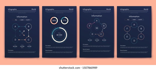 Modern infographic vector concept. Business graphics brochures. Used for workflow layout, diagram, number options, step up options, web template, infographics, websites, brochures, flyers and prints.