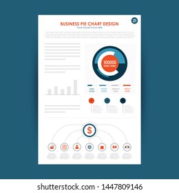 Modern infographic vector elements for business brochures. Use in website, corporate brochure, advertising and marketing. Pie charts, line graphs, bar graphs and timelines.