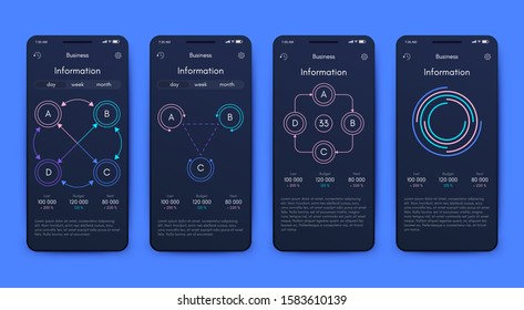Modern infographic vector elements for business brochures. Use in website, corporate brochure, advertising and marketing. Pie charts, line graphs, bar graphs and timelines.