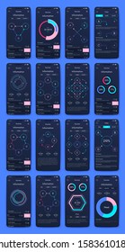 Modern infographic vector elements for business brochures. Use in website, corporate brochure, advertising and marketing. Pie charts, line graphs, bar graphs and timelines.