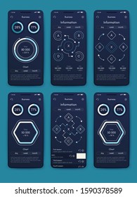 Modern infographic vector elements for business brochures. Use in website, corporate brochure, advertising and marketing. Pie charts, line graphs, bar graphs and timelines.