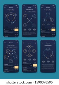 Modern infographic vector elements for business brochures. Use in website, corporate brochure, advertising and marketing. Pie charts, line graphs, bar graphs and timelines.