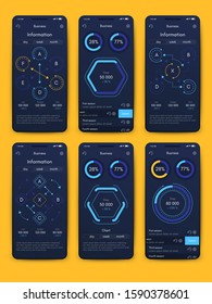 Modern infographic vector elements for business brochures. Use in website, corporate brochure, advertising and marketing. Pie charts, line graphs, bar graphs and timelines.