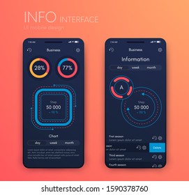 Modern infographic vector elements for business brochures. Use in website, corporate brochure, advertising and marketing. Pie charts, line graphs, bar graphs and timelines.