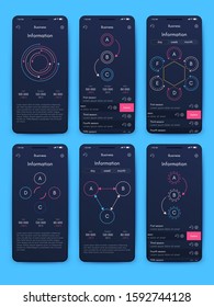 Modern infographic vector elements for business brochures. Use in website, corporate brochure, advertising and marketing. Pie charts, line graphs, bar graphs and timelines.