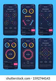 Modern infographic vector elements for business brochures. Use in website, corporate brochure, advertising and marketing. Pie charts, line graphs, bar graphs and timelines.
