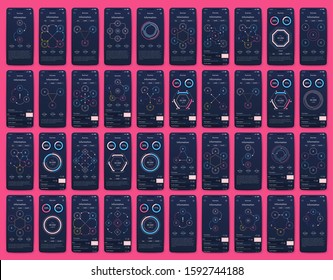 Modern infographic vector elements for business brochures. Use in website, corporate brochure, advertising and marketing. Pie charts, line graphs, bar graphs and timelines.