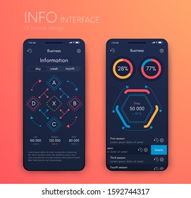 Modern infographic vector elements for business brochures. Use in website, corporate brochure, advertising and marketing. Pie charts, line graphs, bar graphs and timelines.