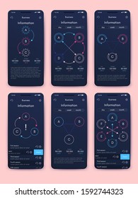 Modern infographic vector elements for business brochures. Use in website, corporate brochure, advertising and marketing. Pie charts, line graphs, bar graphs and timelines.