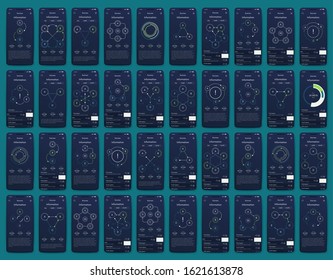 Modern infographic vector elements for business brochures. Use in website, corporate brochure, advertising and marketing. Pie charts, line graphs, bar graphs and timelines.