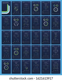 Modern infographic vector elements for business brochures. Use in website, corporate brochure, advertising and marketing. Pie charts, line graphs, bar graphs and timelines.