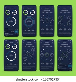Modern infographic vector elements for business brochures. Use in website, corporate brochure, advertising and marketing. Pie charts, line graphs, bar graphs and timelines.