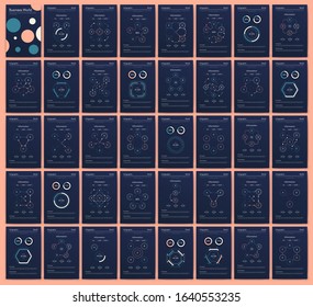 Modern infographic vector elements for business brochures. Use in website, corporate brochure, advertising and marketing. Pie charts, line graphs, bar graphs and timelines.