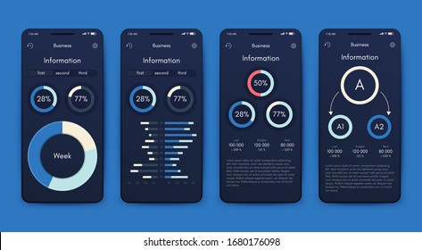 Elementos vectoriales infográficos modernos para folletos comerciales. Uso en sitios web, folletos corporativos, publicidad y marketing. Gráficos circulares, gráficos de líneas, gráficos de barras y líneas de tiempo.