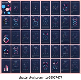 Elementos vectoriales infográficos modernos para folletos comerciales. Uso en sitios web, folletos corporativos, publicidad y marketing. Gráficos circulares, gráficos de líneas, gráficos de barras y líneas de tiempo.