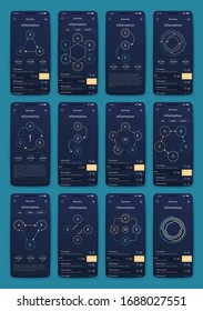 Modern infographic vector elements for business brochures. Use in website, corporate brochure, advertising and marketing. Pie charts, line graphs, bar graphs and timelines.