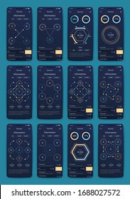 Modern infographic vector elements for business brochures. Use in website, corporate brochure, advertising and marketing. Pie charts, line graphs, bar graphs and timelines.