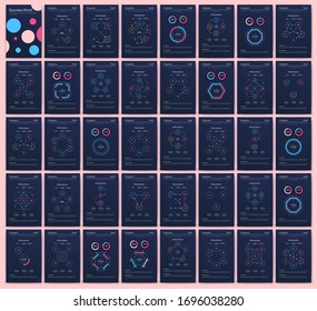 Elementos vectoriales infográficos modernos para folletos comerciales. Uso en sitios web, folletos corporativos, publicidad y marketing. Gráficos circulares, gráficos de líneas, gráficos de barras y líneas de tiempo.
