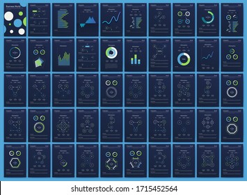 Moderne Infografik-Vektorillustration für Geschäftsbroschüren. Verwendung auf Website, Corporate Broschüre, Werbung und Marketing. Pie-Diagramme, Zeilentafeln, Strichgraphen und Zeitachsen.