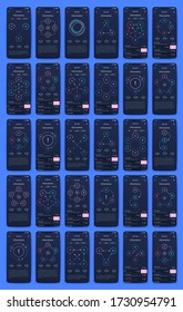 Elementos vectores de infografía modernos para folletos comerciales. Uso en sitios web, folletos corporativos, publicidad y marketing. Gráficos, gráficos de líneas, gráficos de barras y líneas de tiempo.