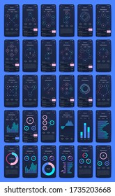 Modern infographic vector elements for business brochures. Use in website, corporate brochure, advertising and marketing. Pie charts, line graphs, bar graphs and timelines.