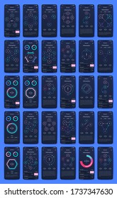 Modern infographic vector elements for business brochures. Use in website, corporate brochure, advertising and marketing. Pie charts, line graphs, bar graphs and timelines.