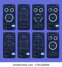 Elementos vectores de infografía modernos para folletos comerciales. Uso en sitios web, diseño móvil, publicidad y marketing. Gráficos, gráficos de líneas, gráficos de barras y líneas de tiempo.
