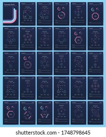 Modern infographic vector elements for business brochures. Use in website, corporate brochure, advertising and marketing. Pie charts, line graphs, bar graphs and timelines.