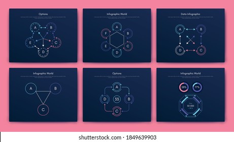 Modern infographic vector elements for business brochures. Use in website, corporate brochure, advertising and marketing. Pie charts, line graphs, bar graphs and timelines.